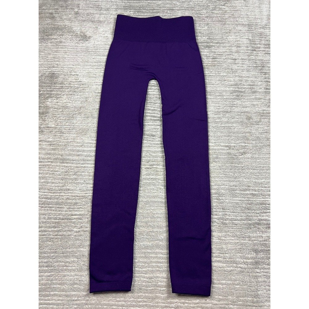 Sofra Leggings Womens OS Purple TX701 High Waist Seamless Stretch Activewear